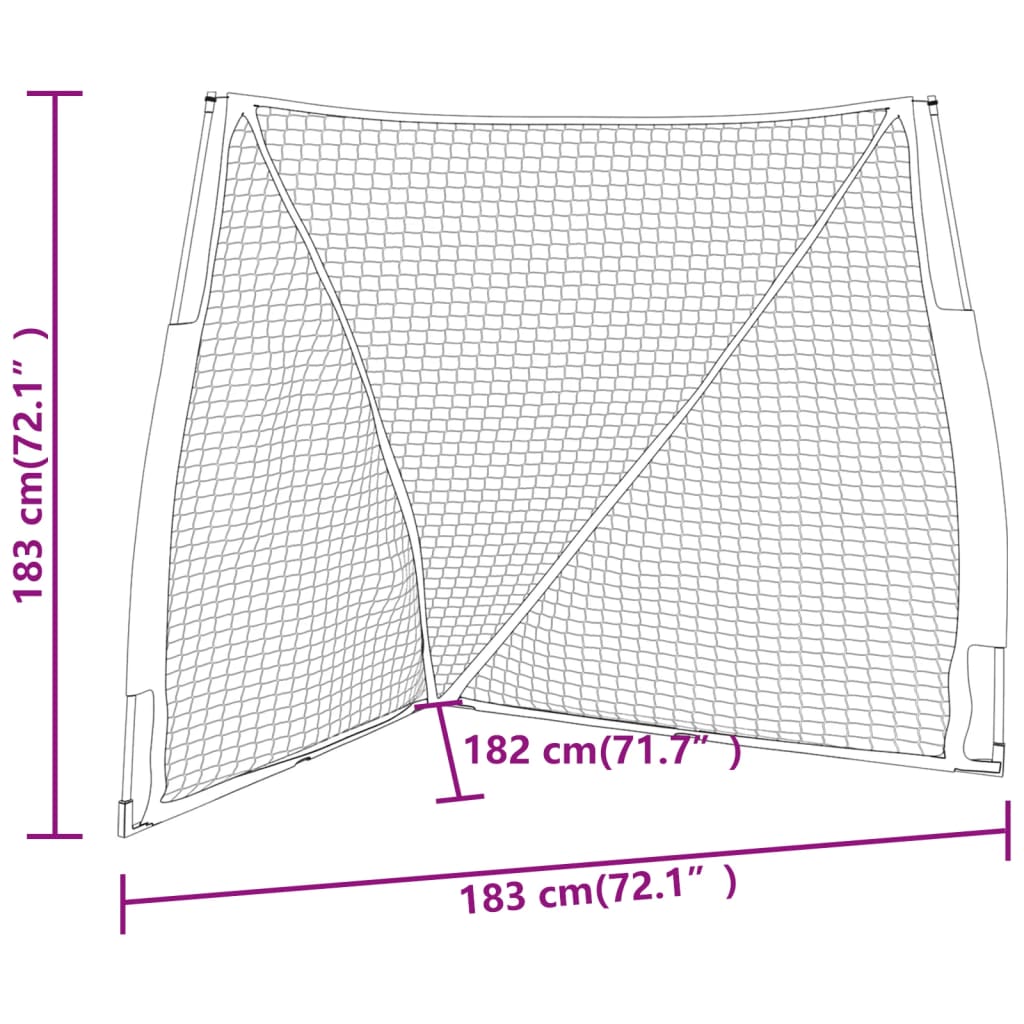 Honkbalnet Draagbaar 183X182X183Cm Staal Polyester Oranje Zwart