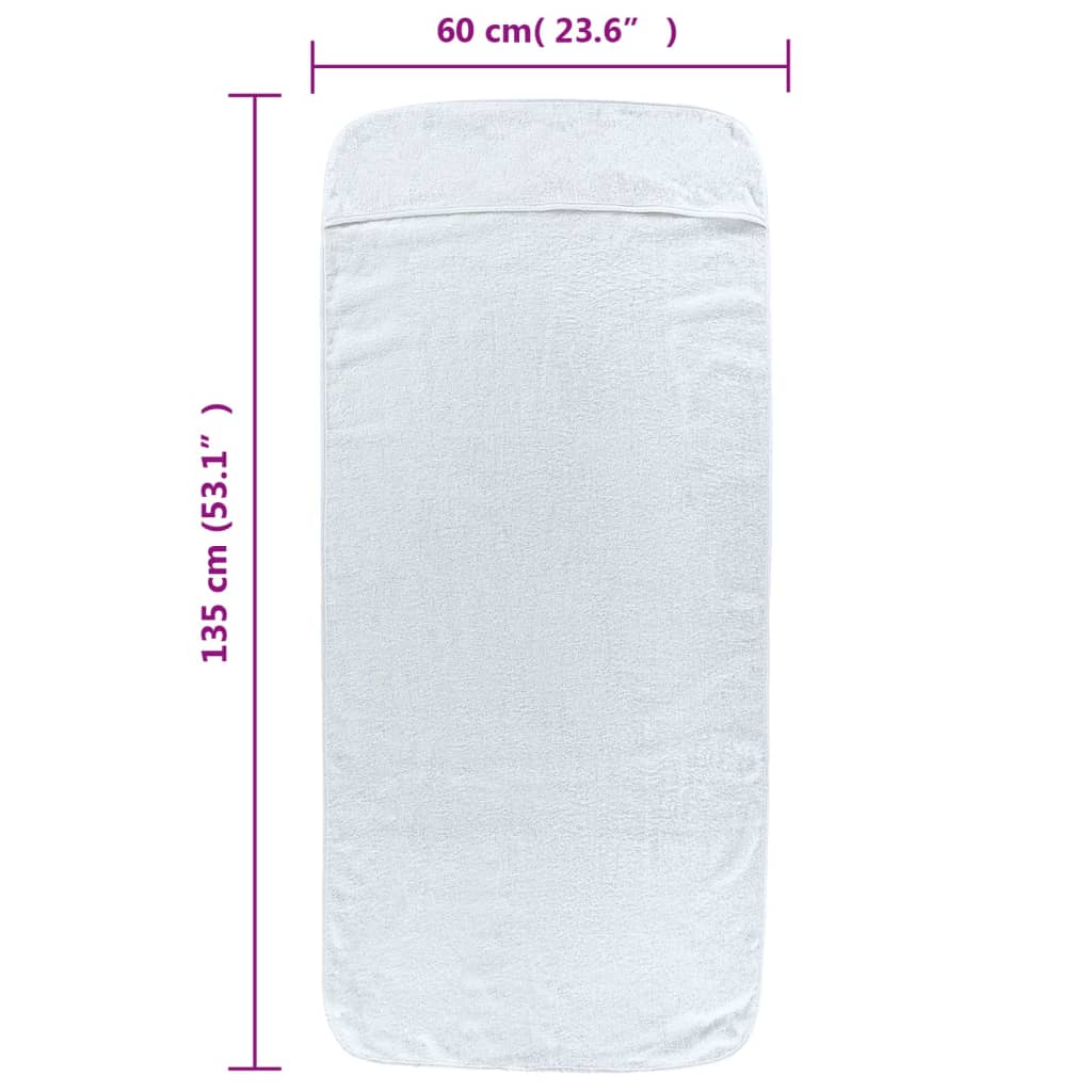 Strandhanddoeken 2 St 400 G/M² 60X135 Cm Stof Wit