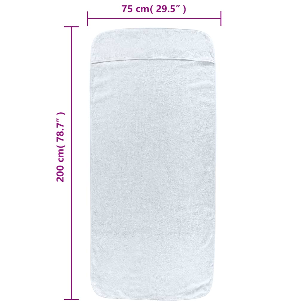 Strandhanddoeken 2 St 400 G/M² 75X200 Cm Stof Wit