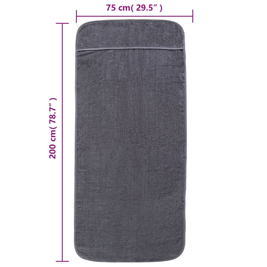 Strandhanddoeken 2 St 400 G/M² 75X200 Cm Stof Antracietkleurig