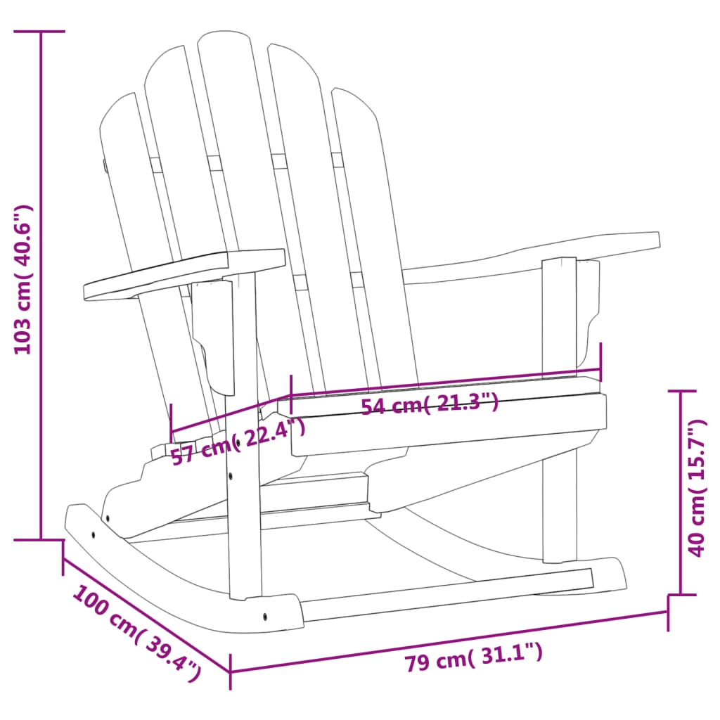 Schommelstoel Adirondack 79X100X103 Cm Massief Teakhout 1