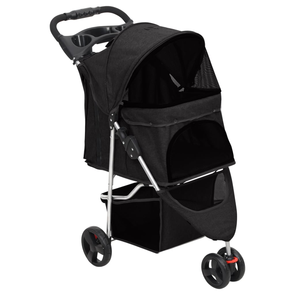 Hondenwagen Inklapbaar 80X46X98 Cm Oxford Stof Grijs