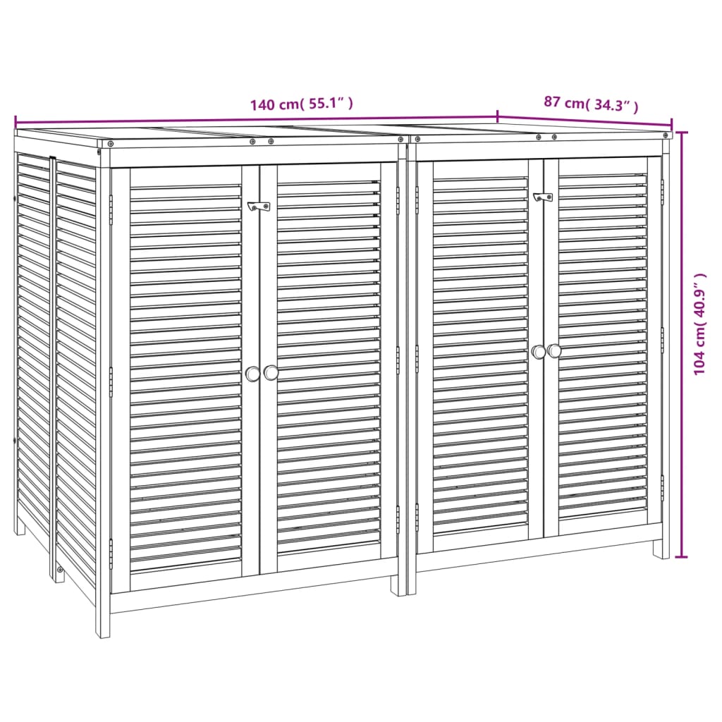 Tuinbox massief acaciahout 140 x 87 x 104 cm
