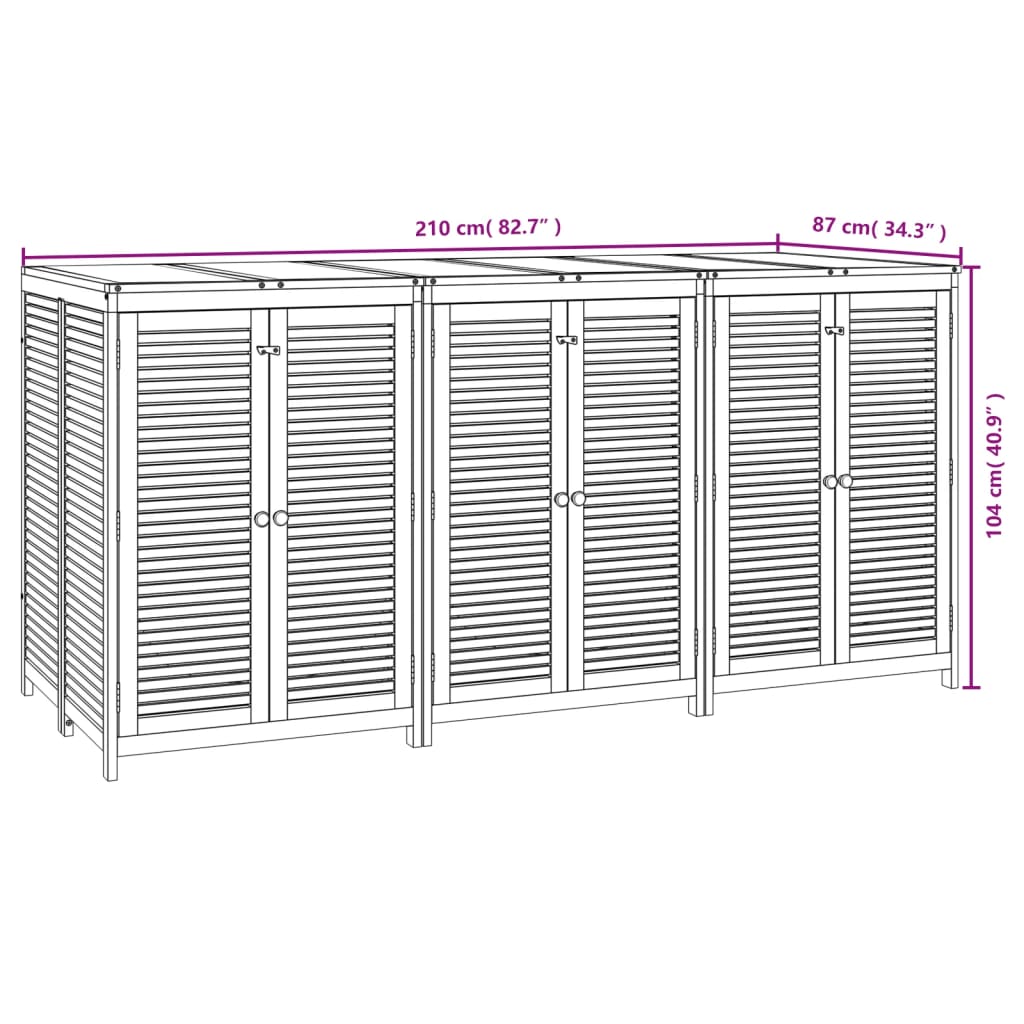Tuinbox massief acaciahout 210 x 87 x 104 cm