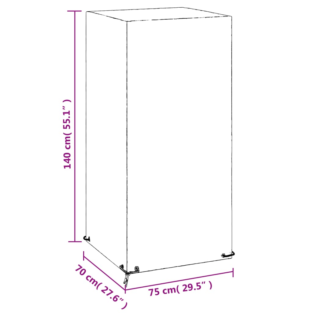 Tuinstoelhoezen 8 Oogjes Polyetheen 2 75 x 70 x 140 cm