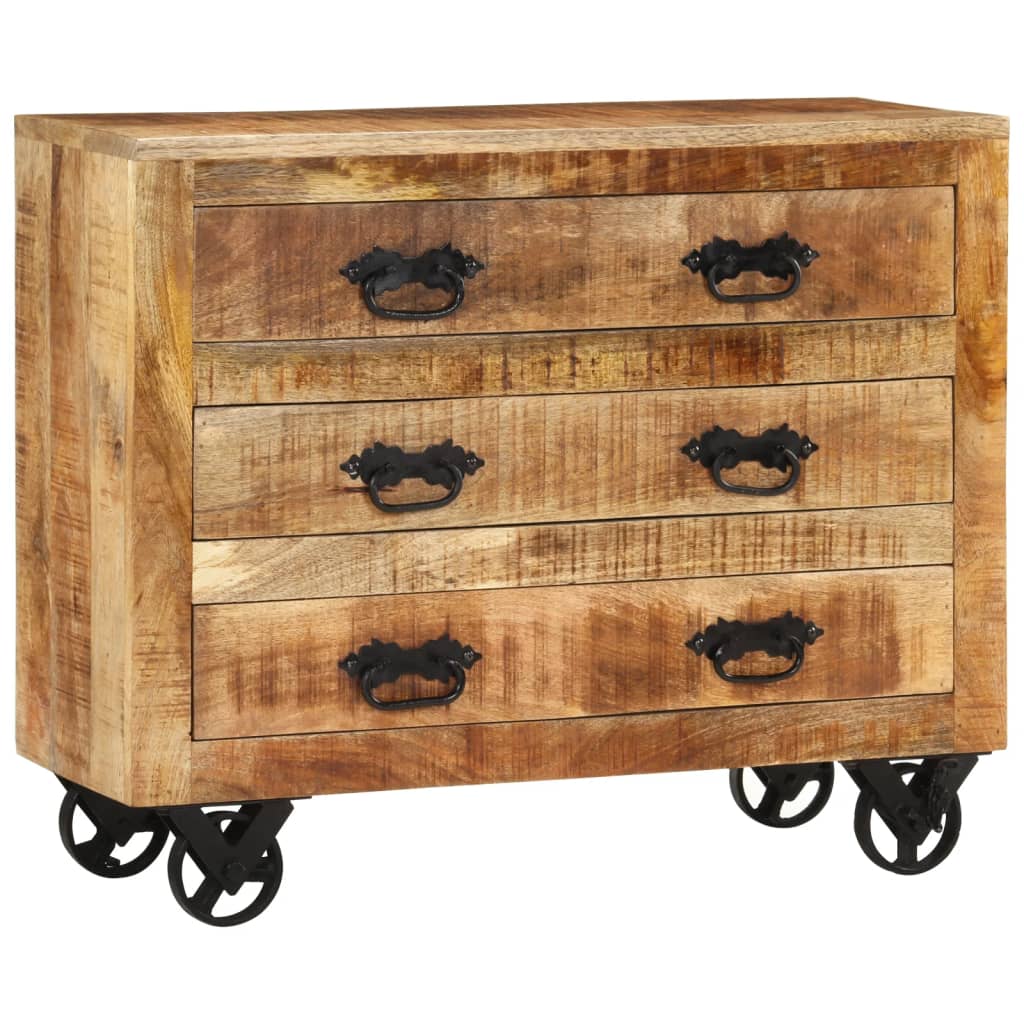Dressoir Met 3 Lades Massief Ruw Mangohout 80 x 30 x 65 cm massief mangohout