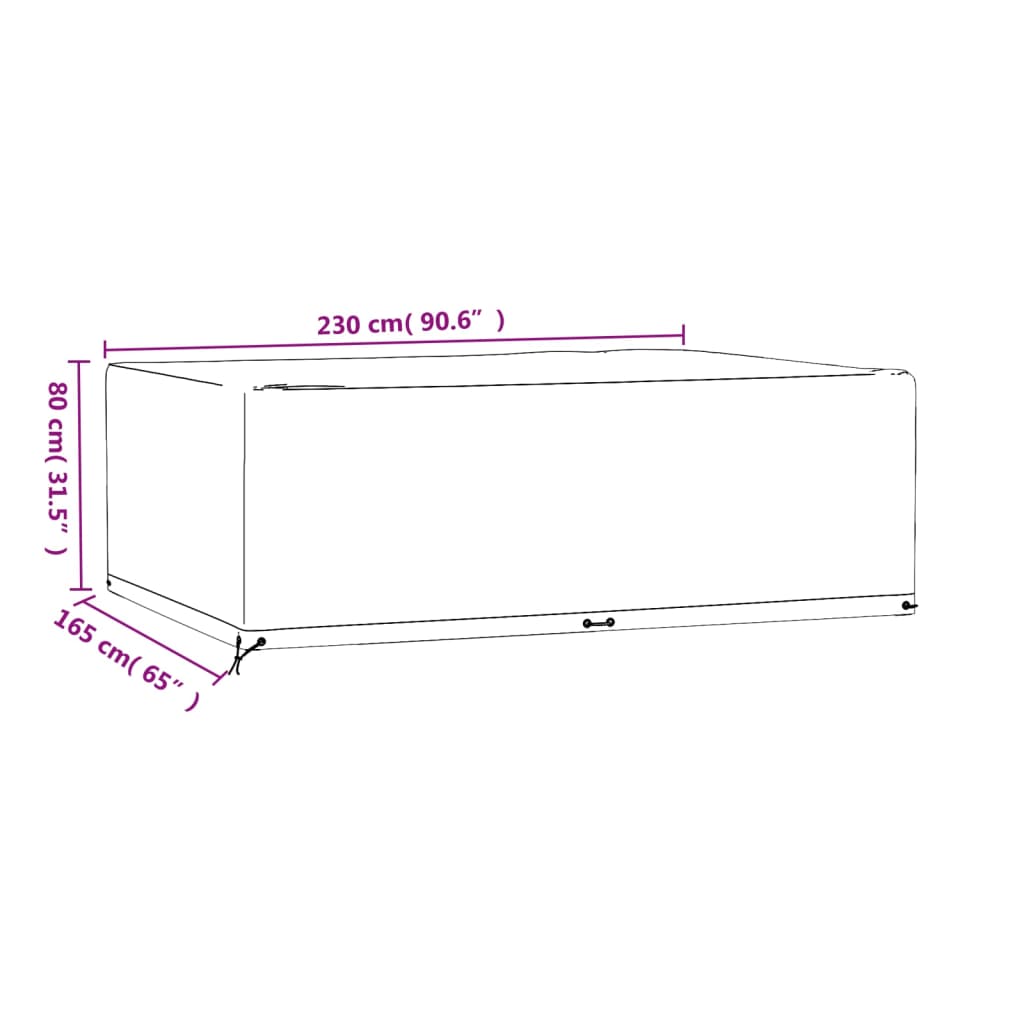 Tuinmeubelhoes Met 2 Oogjes Rechthoekig 1 230 x 165 x 80 cm