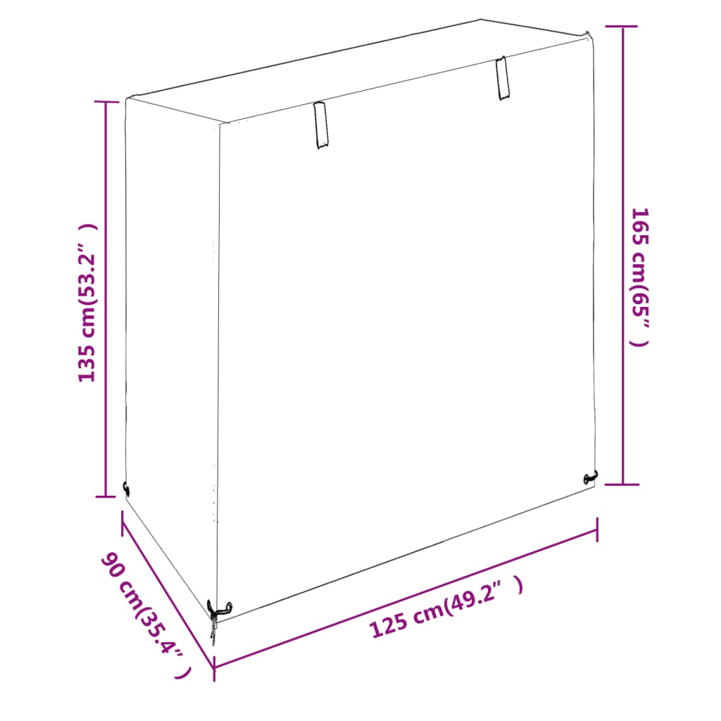 Schommelbankhoes Met 8 Oogjes Polyetheen 1 125 x 90 x 135/165 cm