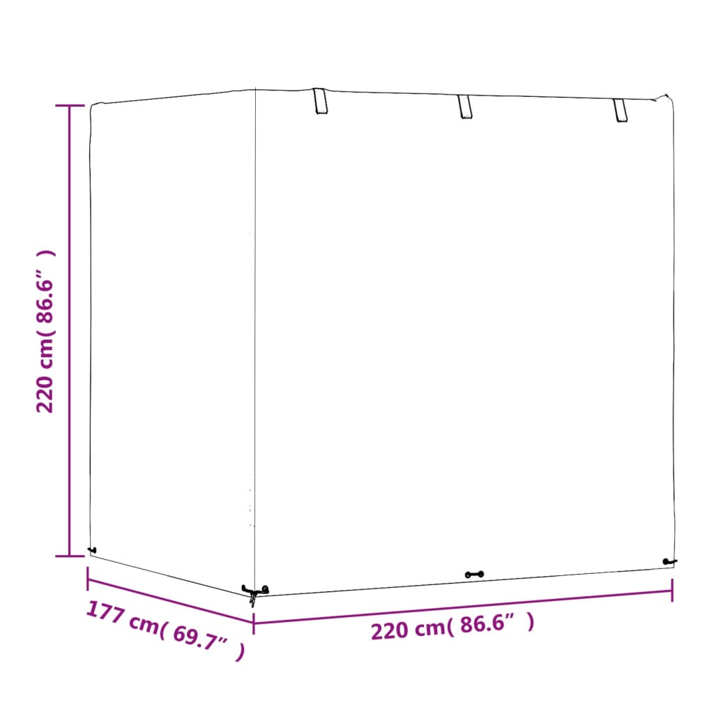 Schommelbankhoes Met 2 Oogjes Polyetheen 1 220 x 177 x 220 cm