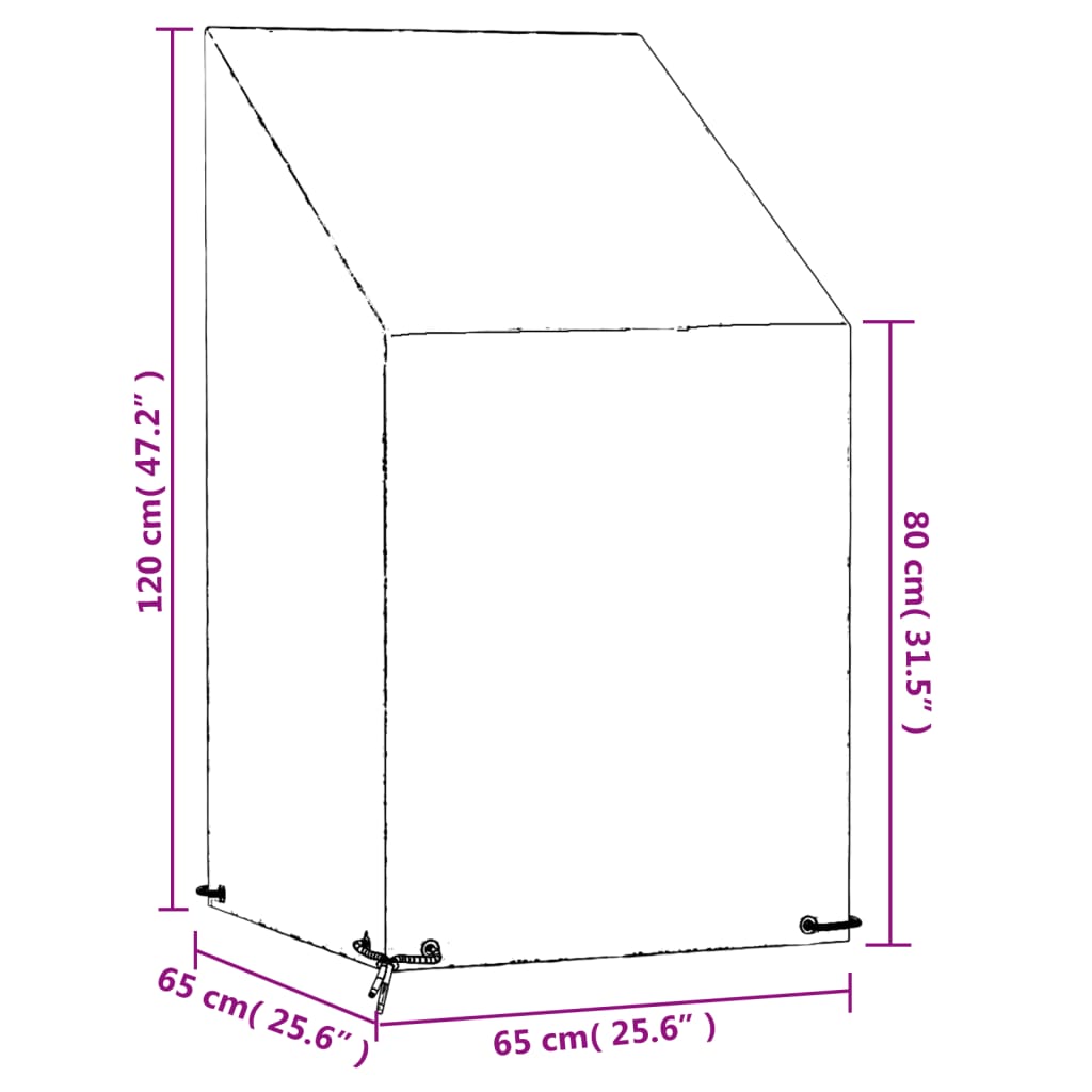 Tuinstoelhoes Met 8 Oogjes Polyetheen 1 65 x 65 x 80/120 cm