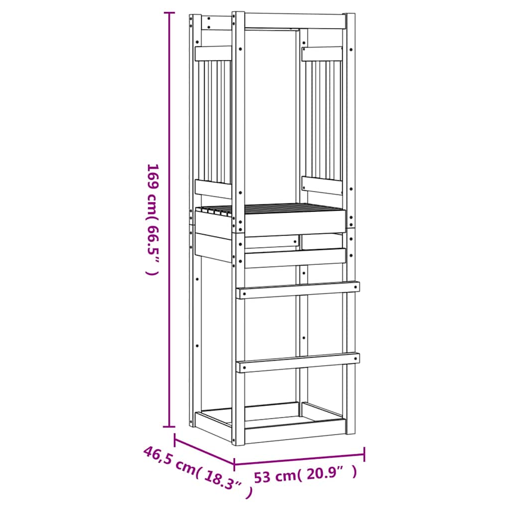 Speeltoren 53X46,5X169 Cm Massief grenenhout
