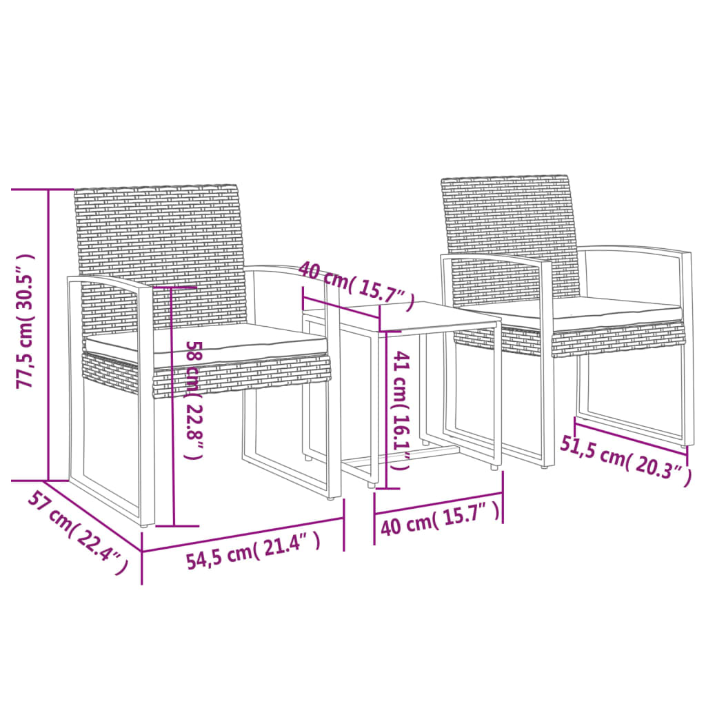 -Delige Tuinset Met Kussens Polypropeen Rattan Bruin