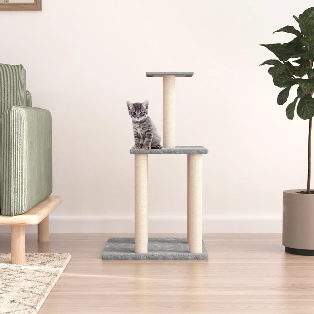 Kattenmeubel Met Sisal Krabpalen 85,5 Cm Donkergrijs