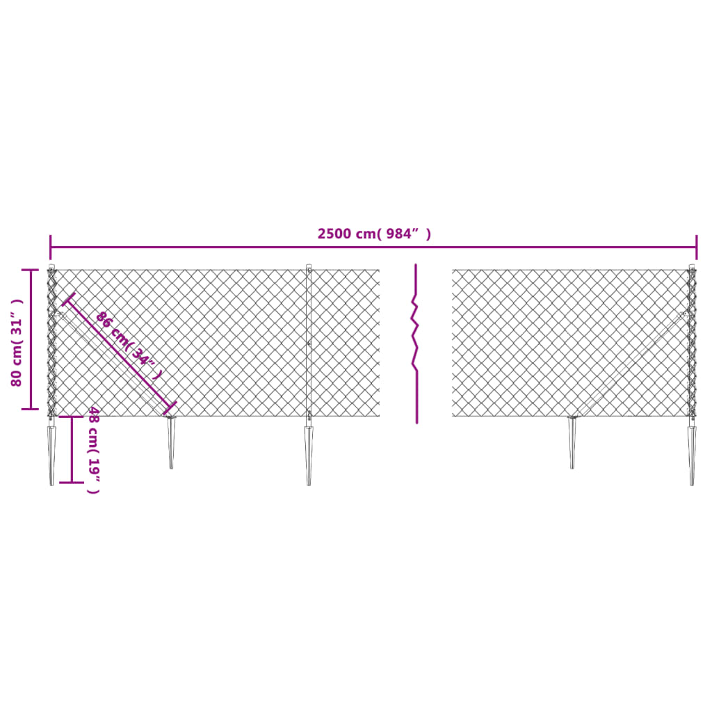 Gaashek Met Grondankers 0,8X25 M Groen