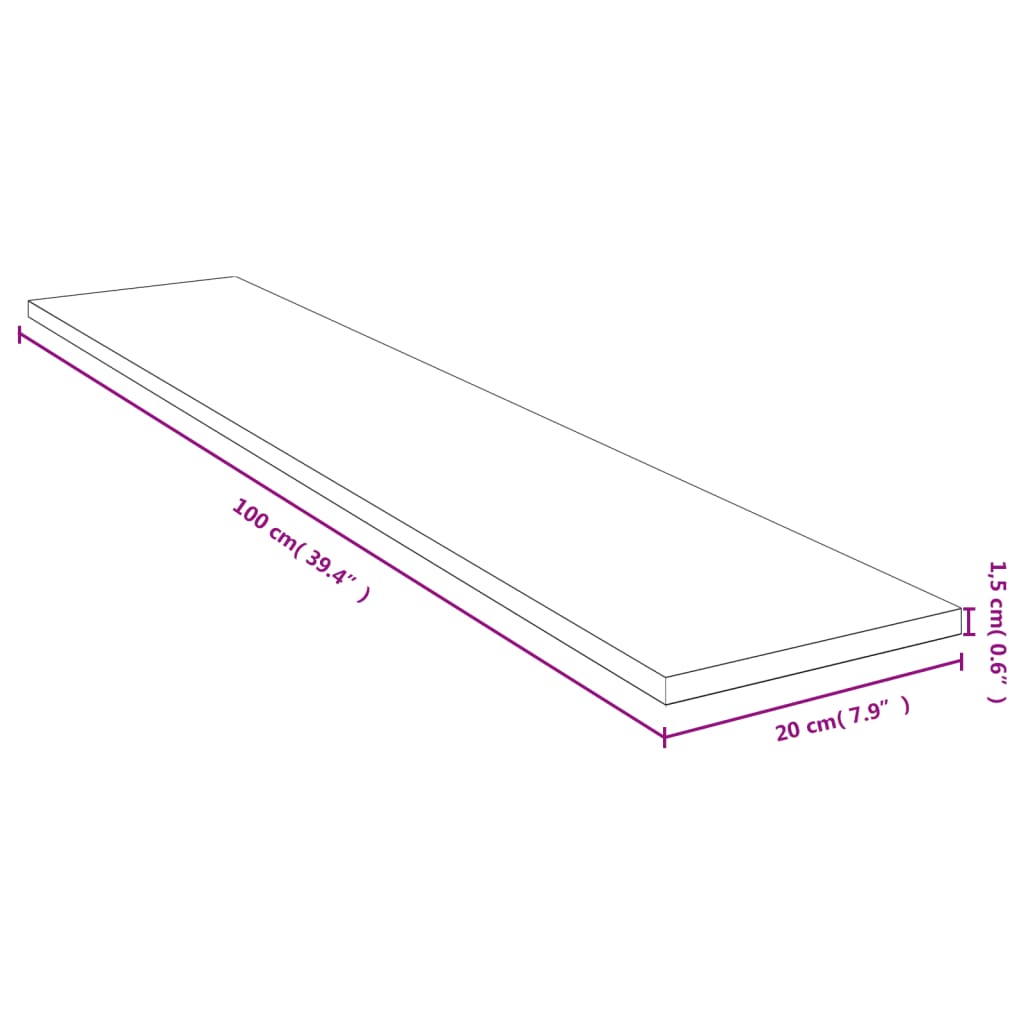 Wandschap 00X20X,5 Cm Bamboe 100 x 20 x 1.5 cm