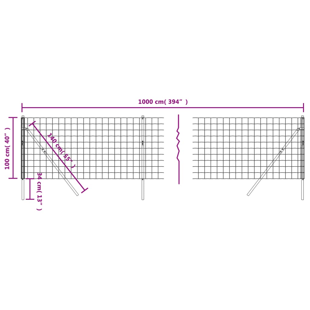 Draadgaashek 1X10 M Gegalvaniseerd Staal Groen