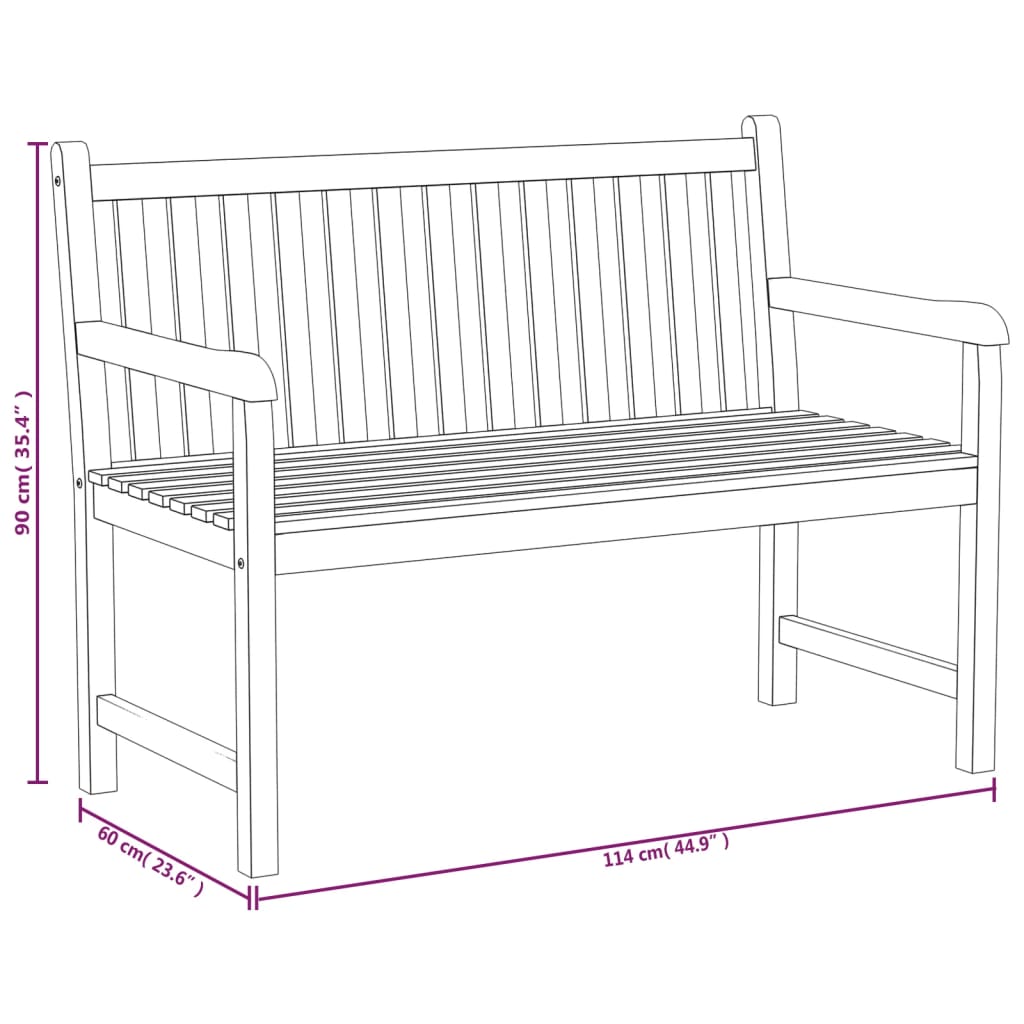 4-Delige Tuinset Massief Teakhout Bank + 2x stoel + Tafel