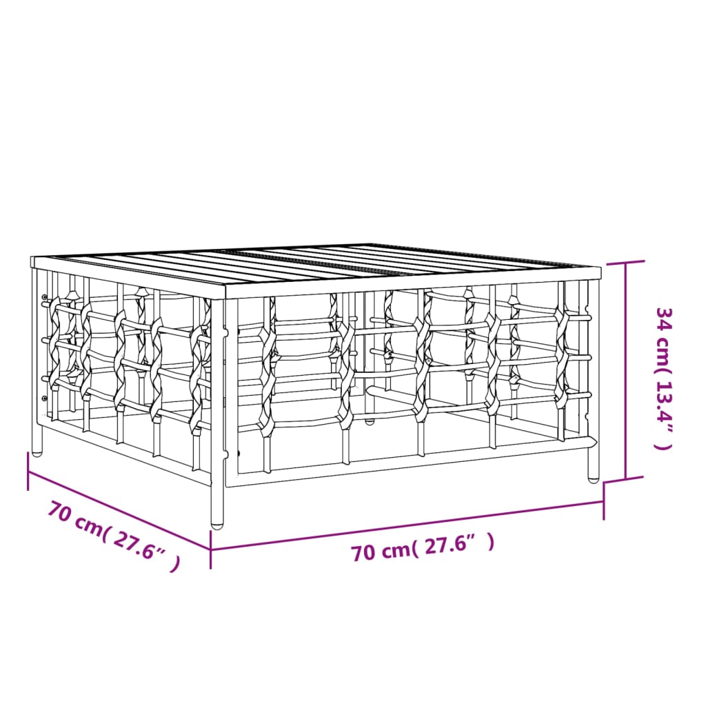 Tuin 70X70X34 Cm Poly Rattan Antracietkleurig Donkergrijs Tafel