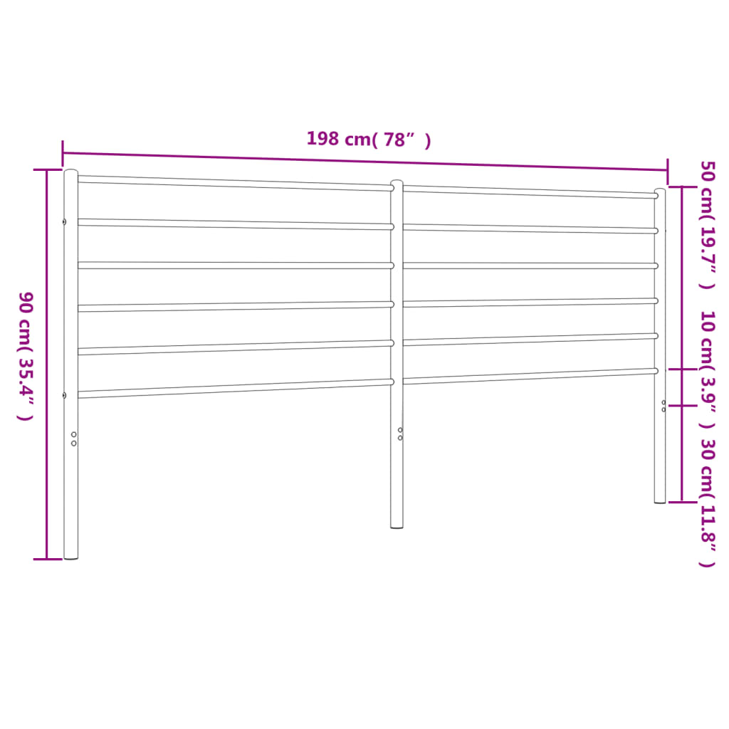 Hoofdbord Metaal Wit 193 Cm