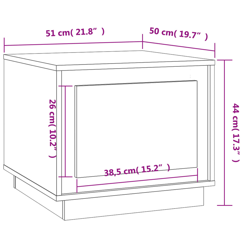Salontafel 5X50X44 Cm Bewerkt Hout Eikenkleurig Grijs sonoma