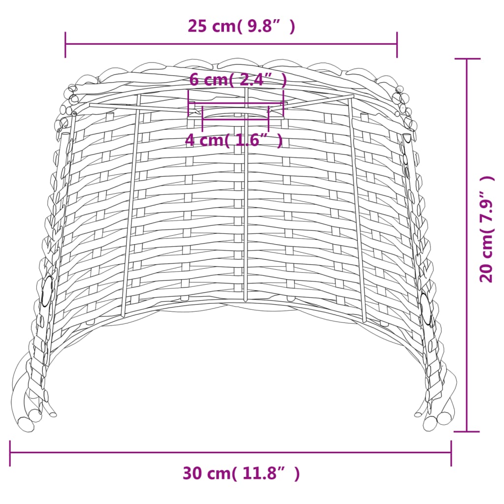 Plafondlampenkap Ø30X20 Cm Wicker Bruin