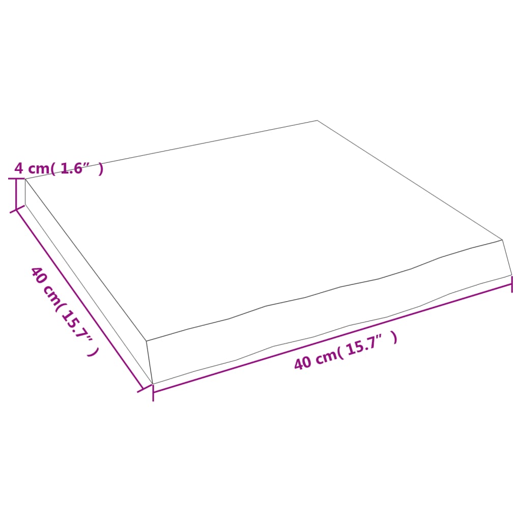 Wastafelblad 40X40X(2-4) Cm Behandeld Massief Hout Lichtbruin 40 x 40 x 4 cm
