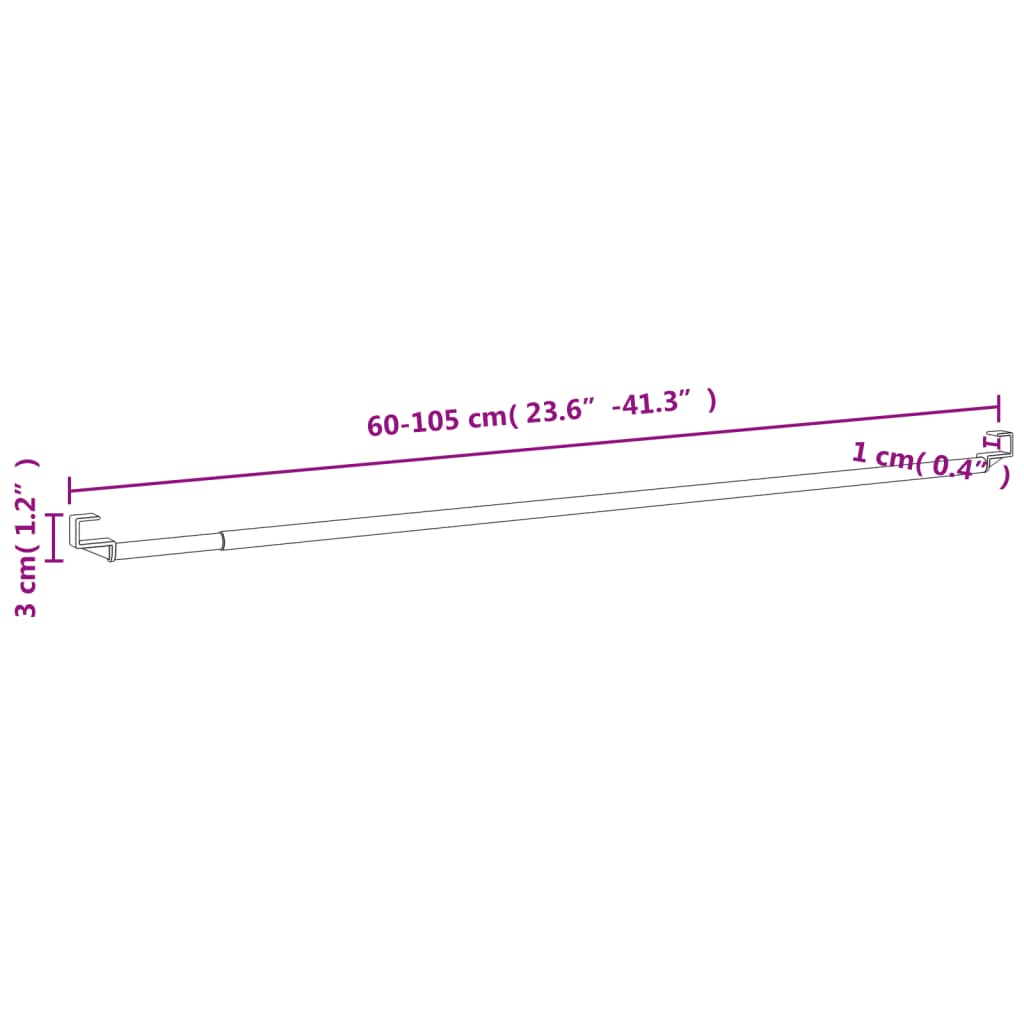 Gordijnrails 2 St Aluminium Wit En Zilverkleurig 60-105 cm