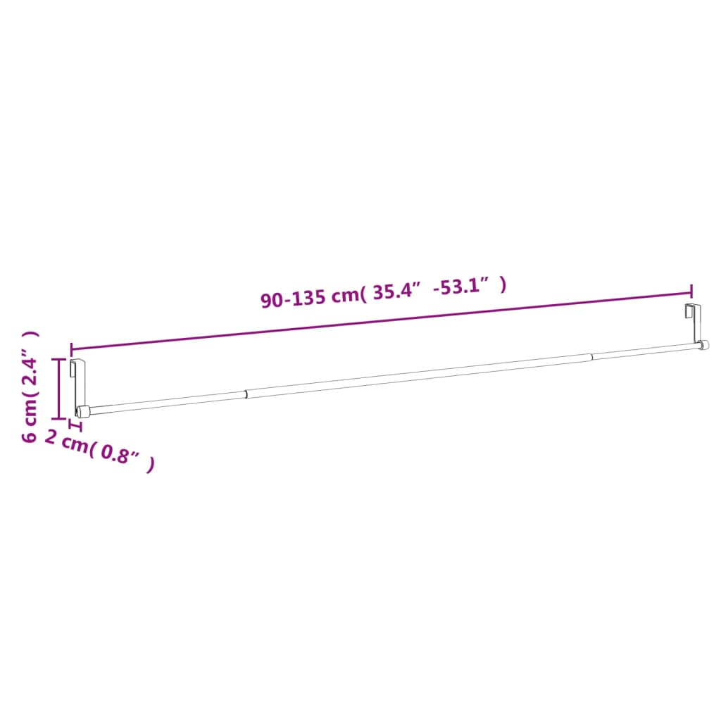 Gordijnrails 2 St Aluminium Wit En Zilverkleurig 90-135 cm