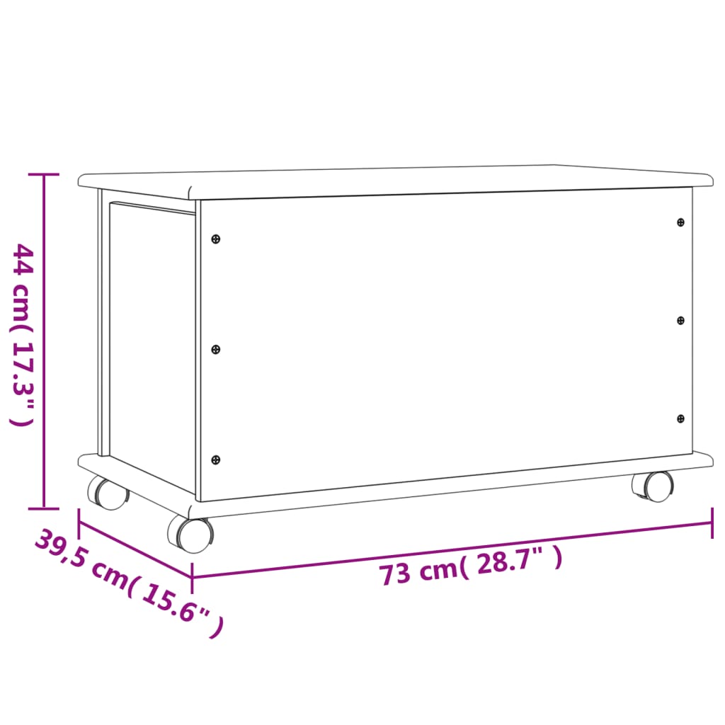 Opbergkist Met Wielen Alta 73X39,5X44 Cm Massief Grenenhout Wit