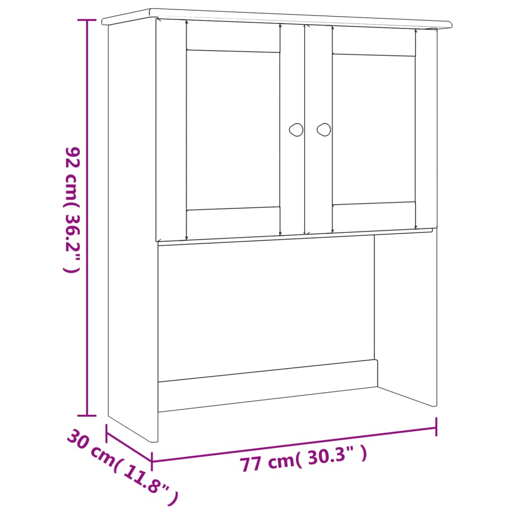 Opzetkast Alta 77X30X92 Cm Massief Grenenhout