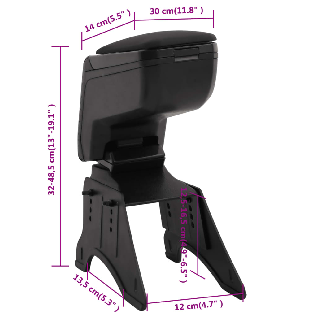 Armsteun Universeel 4X30X(32-48,5) Cm Abs Zwart seat gap (14 x 30 cm)