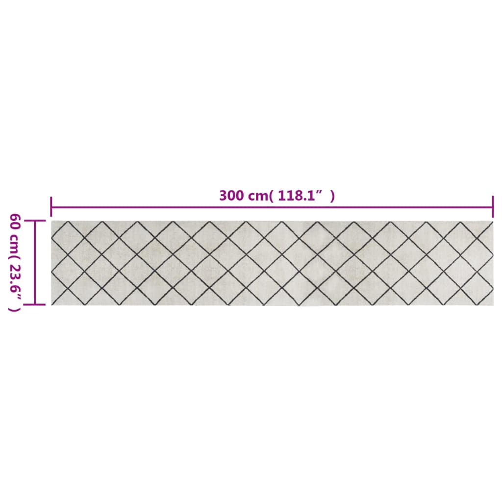 Keukenmat Wasbaar Geblokt Fluweel 60 x 300 cm Vierkant
