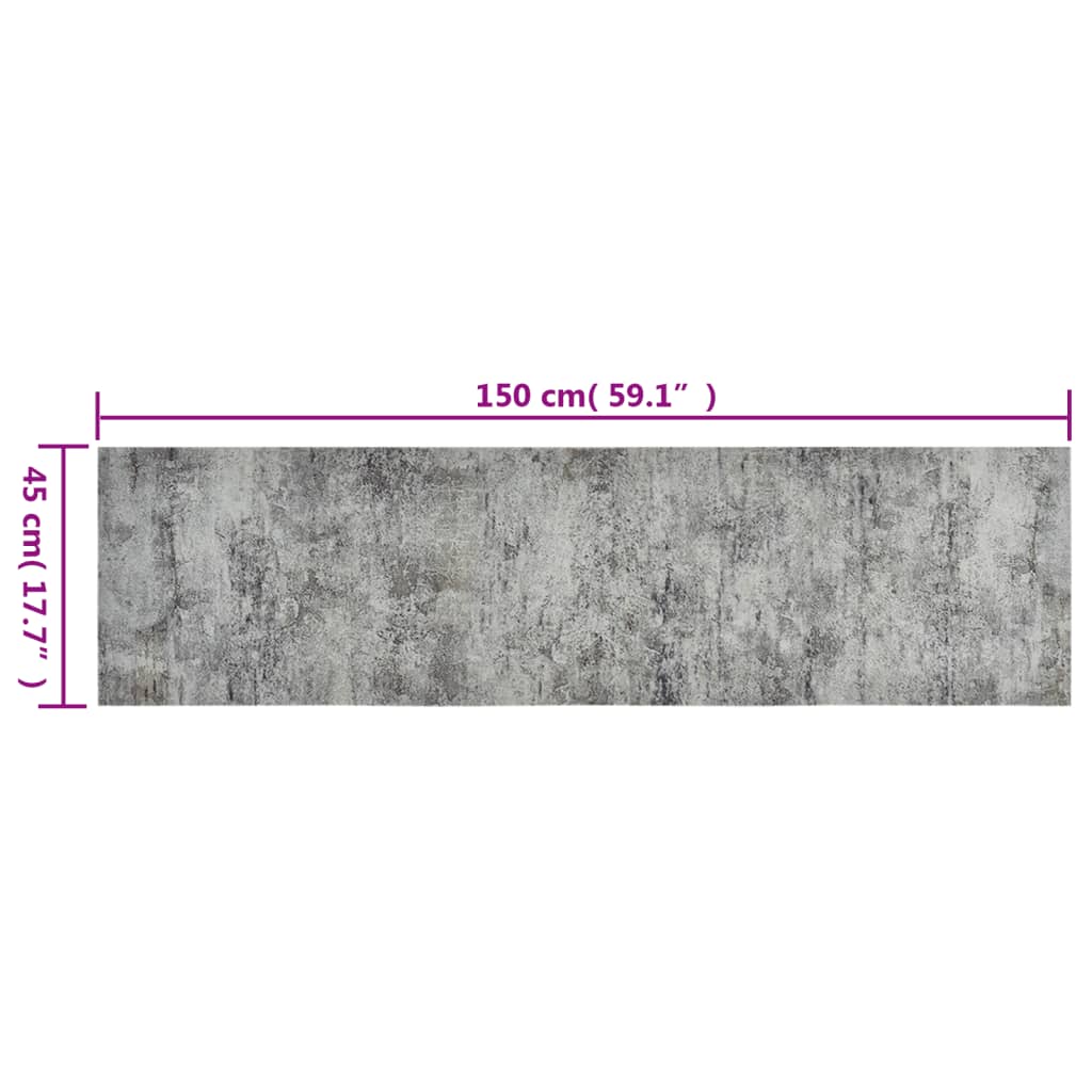 Keukenmat Wasbaar Betonprint Fluweel 45 x 150 cm grey ad black