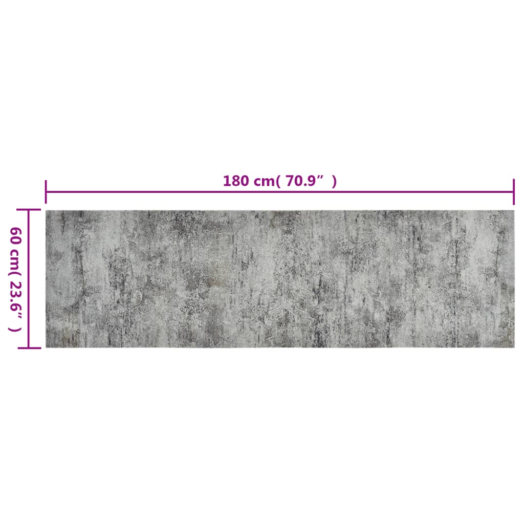 Keukenmat Wasbaar Betonprint Fluweel 60 x 180 cm grey ad black