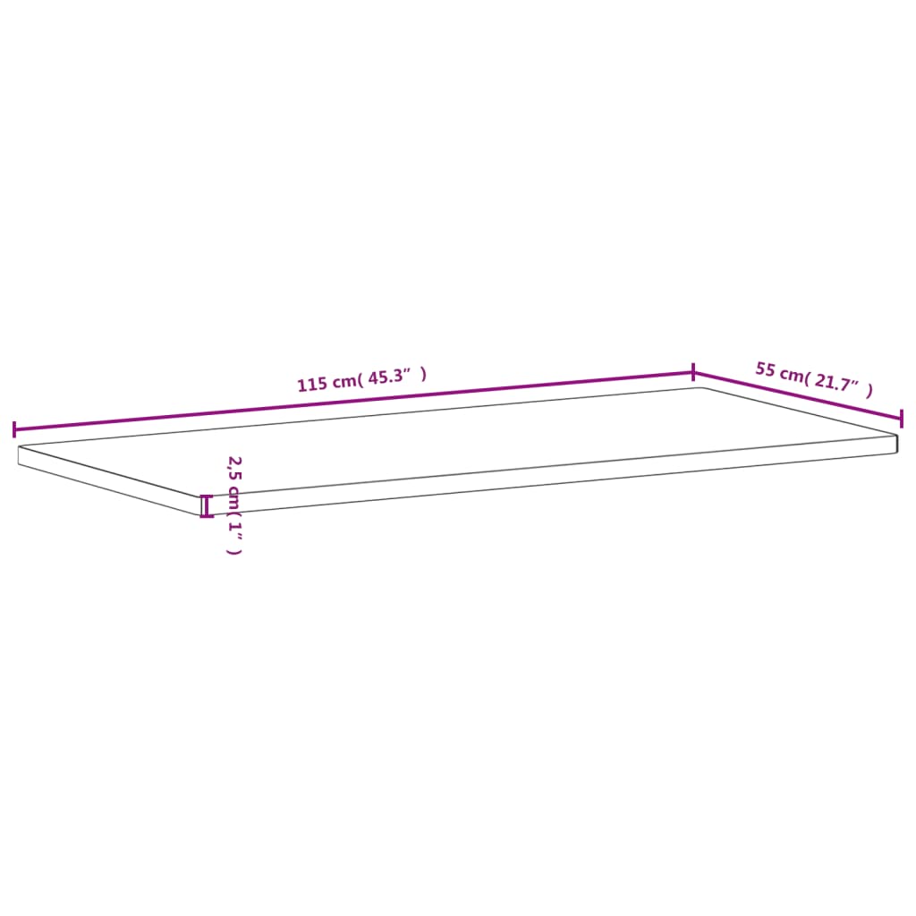 Werkblad 115X55X2,5 Cm Massief Beukenhout