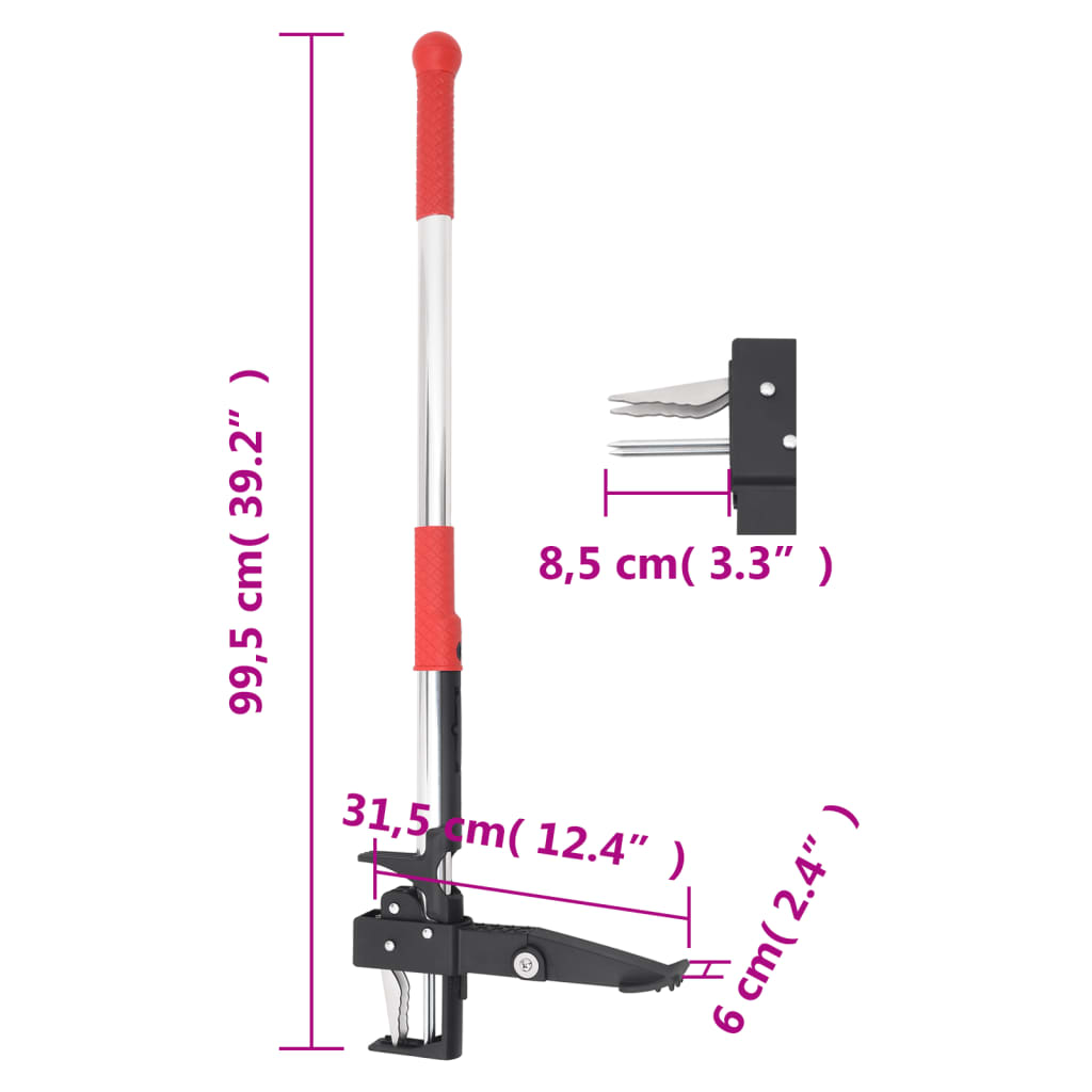 Onkruidsteker 99,5 Cm Geanodiseerd Aluminium Rood En Zilver 1