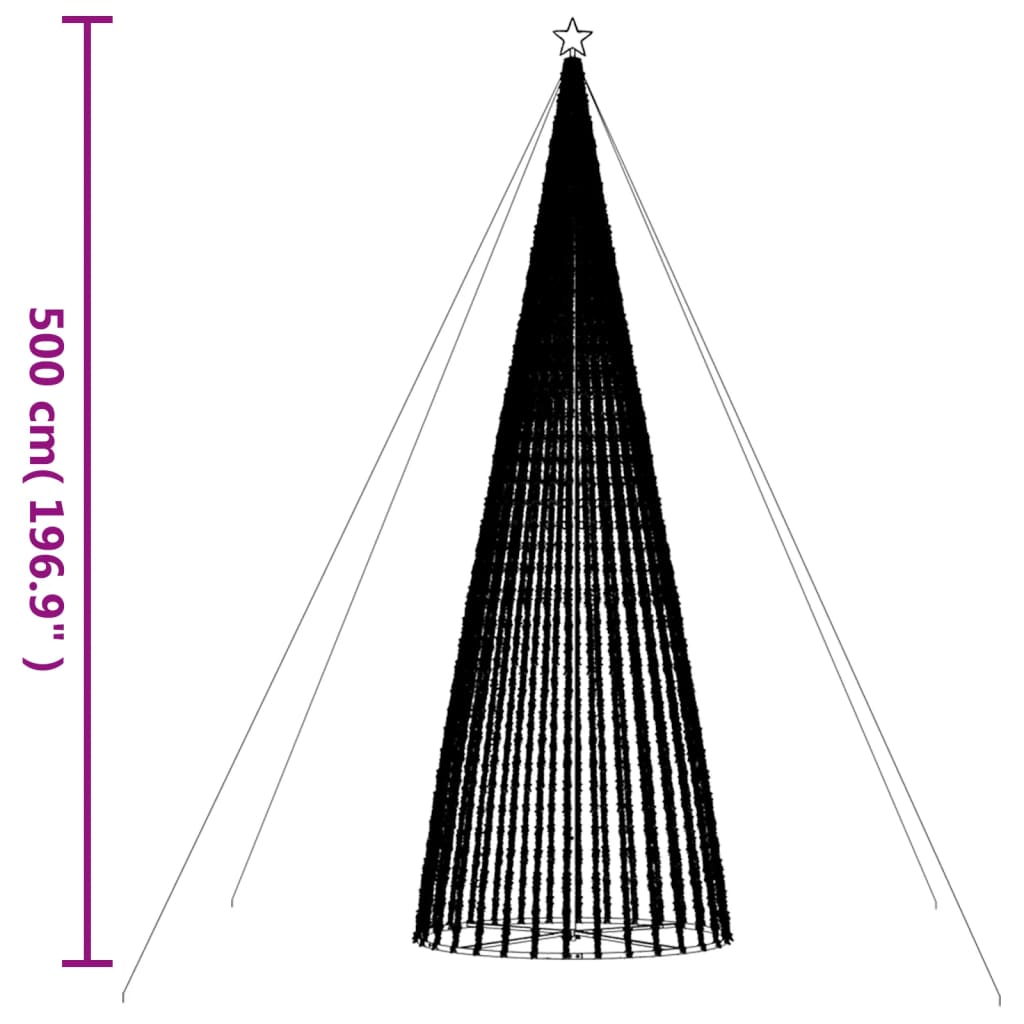 LED-kerstboom 1544 LEDs kleurrijk 500 cm