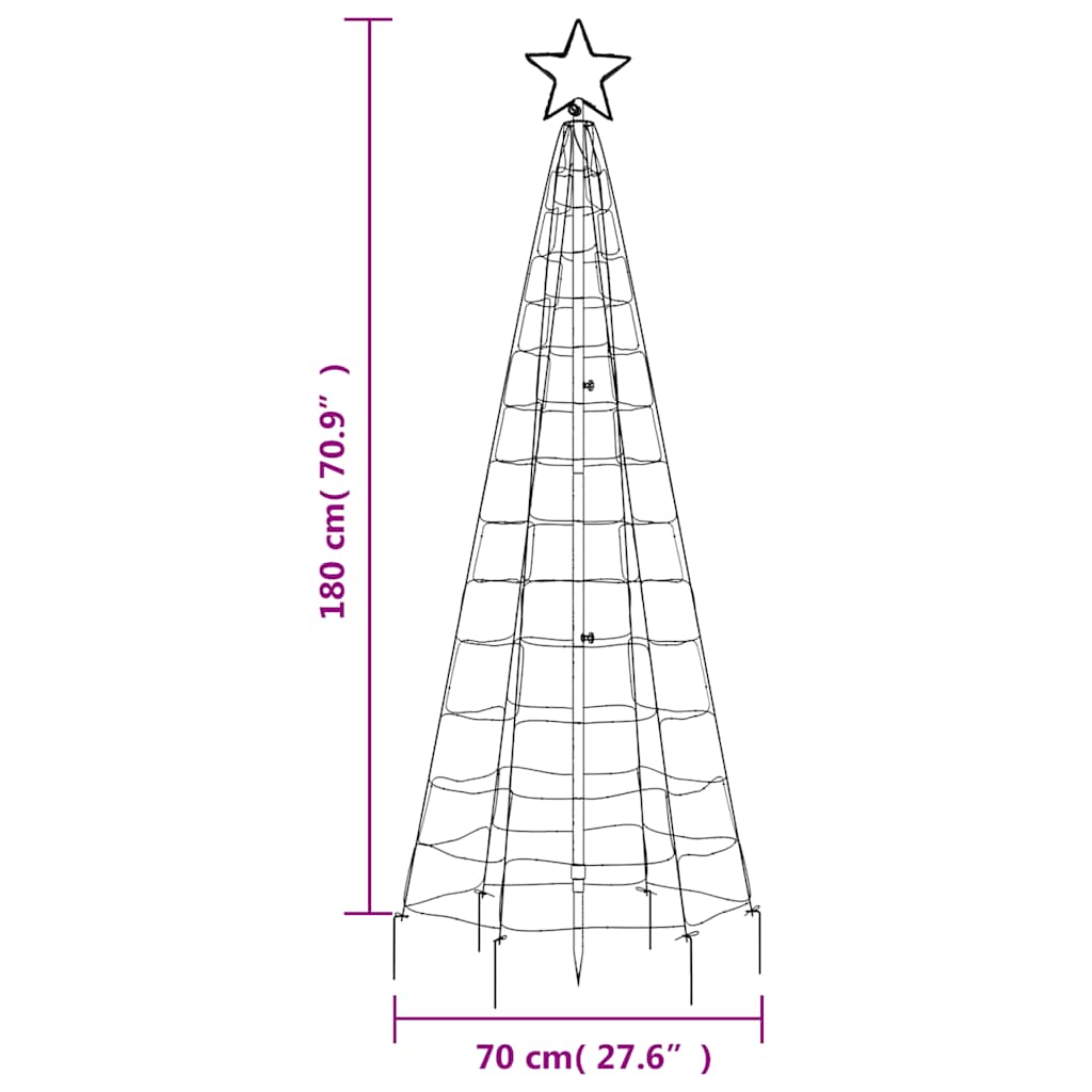 LED-kerstboom met spikes 220 LEDs 180 cm blauw