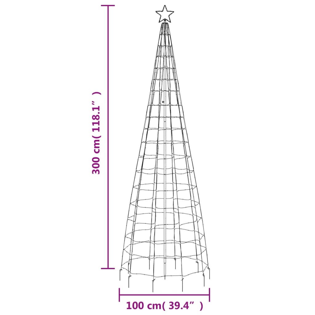 LED-kerstboom met spikes 570 LEDs warm wit 300 cm