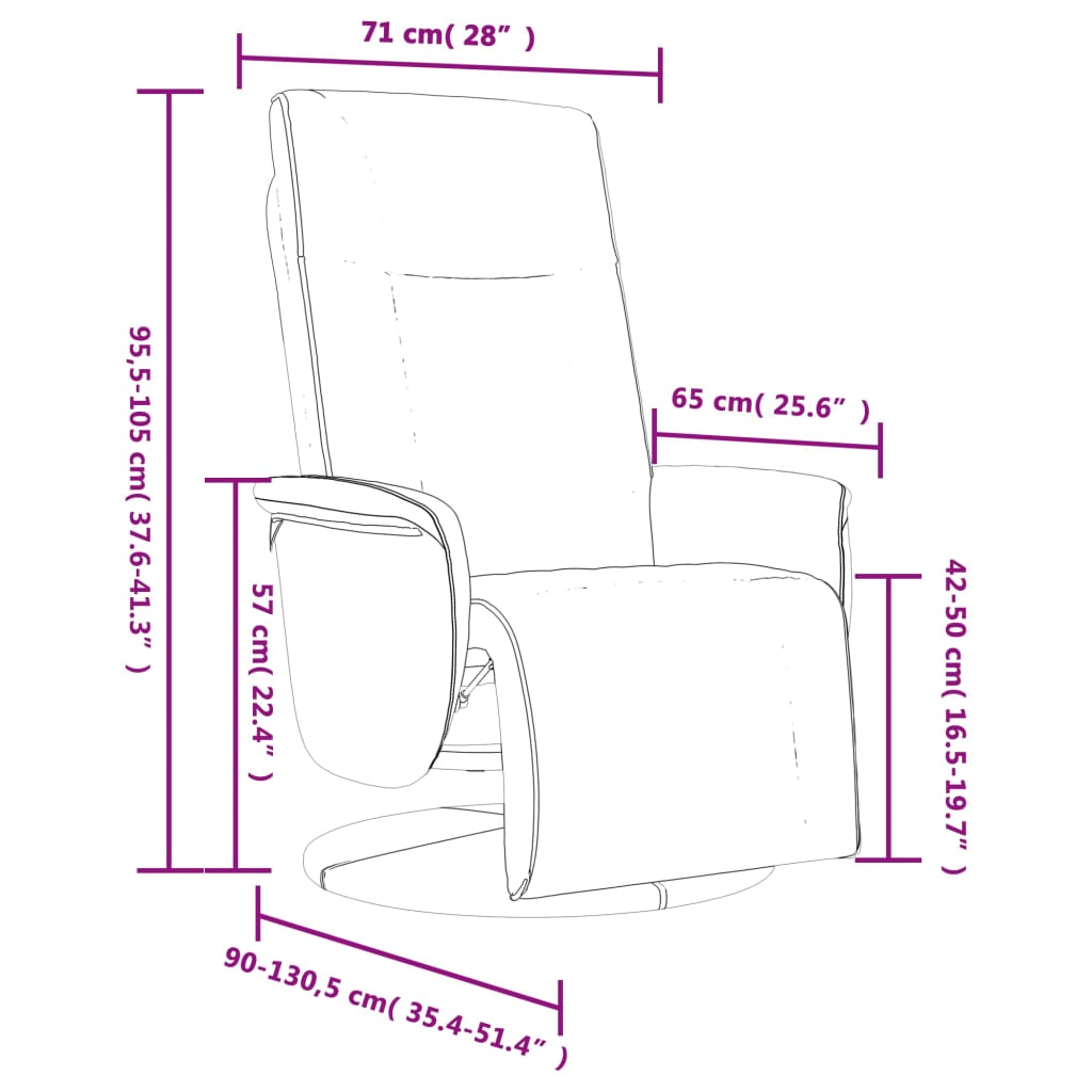 Fauteuil Verstelbaar Met Voetensteun Kunstleer 1 Wit