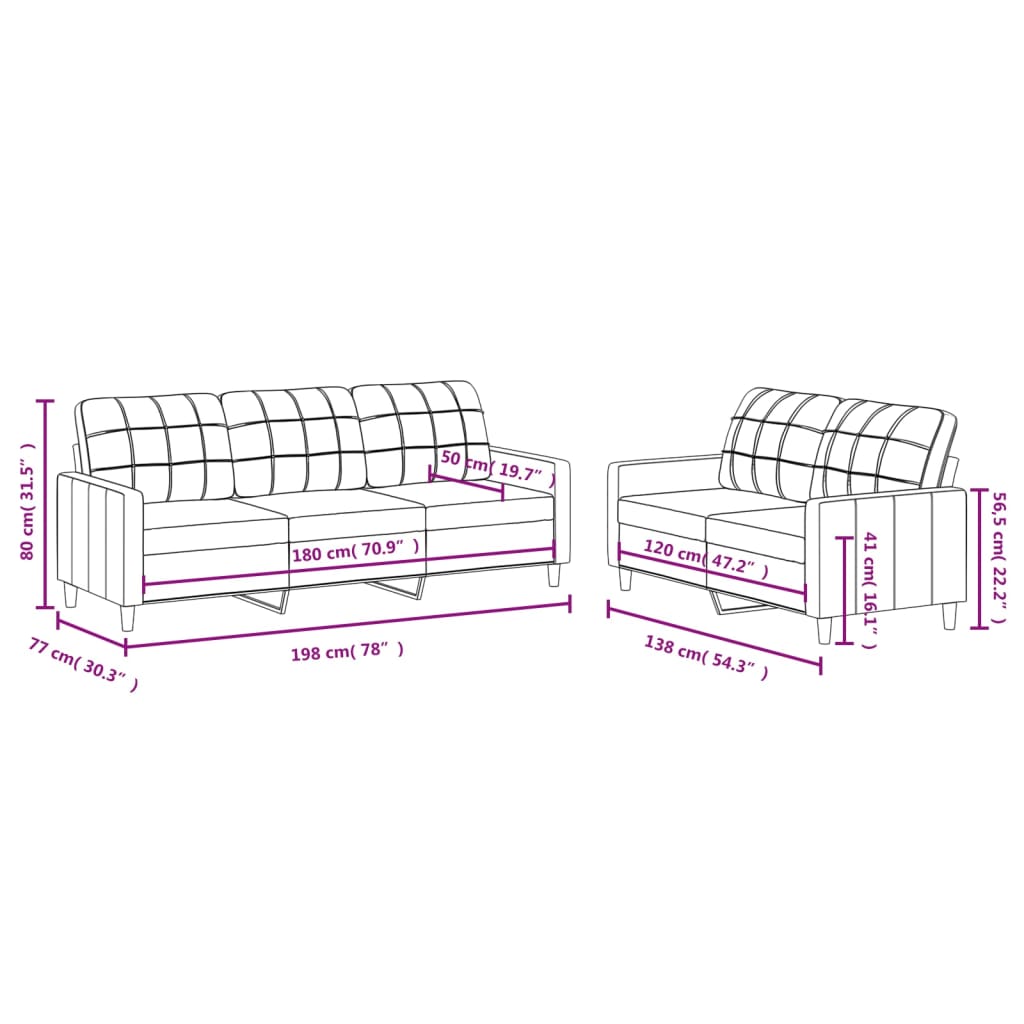 2-delige Loungeset met kussens stof wijnrood Wijnrood met kussens