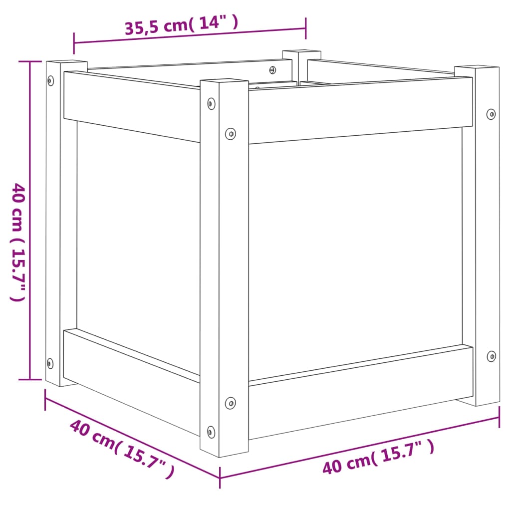Plantenbak 40X40X40 Cm Massief Douglashout 1 Natuurlijk douglashout