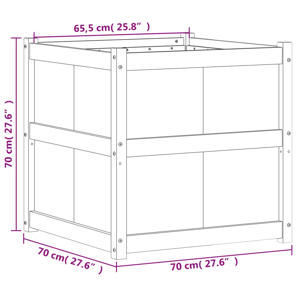 Plantenbak 70X70X70 Cm Massief Douglashout Natuurlijk douglashout