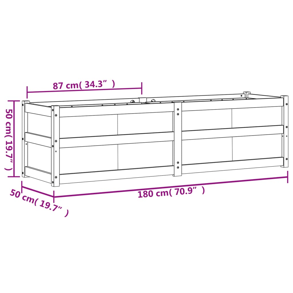 Plantenbak 80X50X50 Cm Massief Douglashout Natuurlijk douglashout