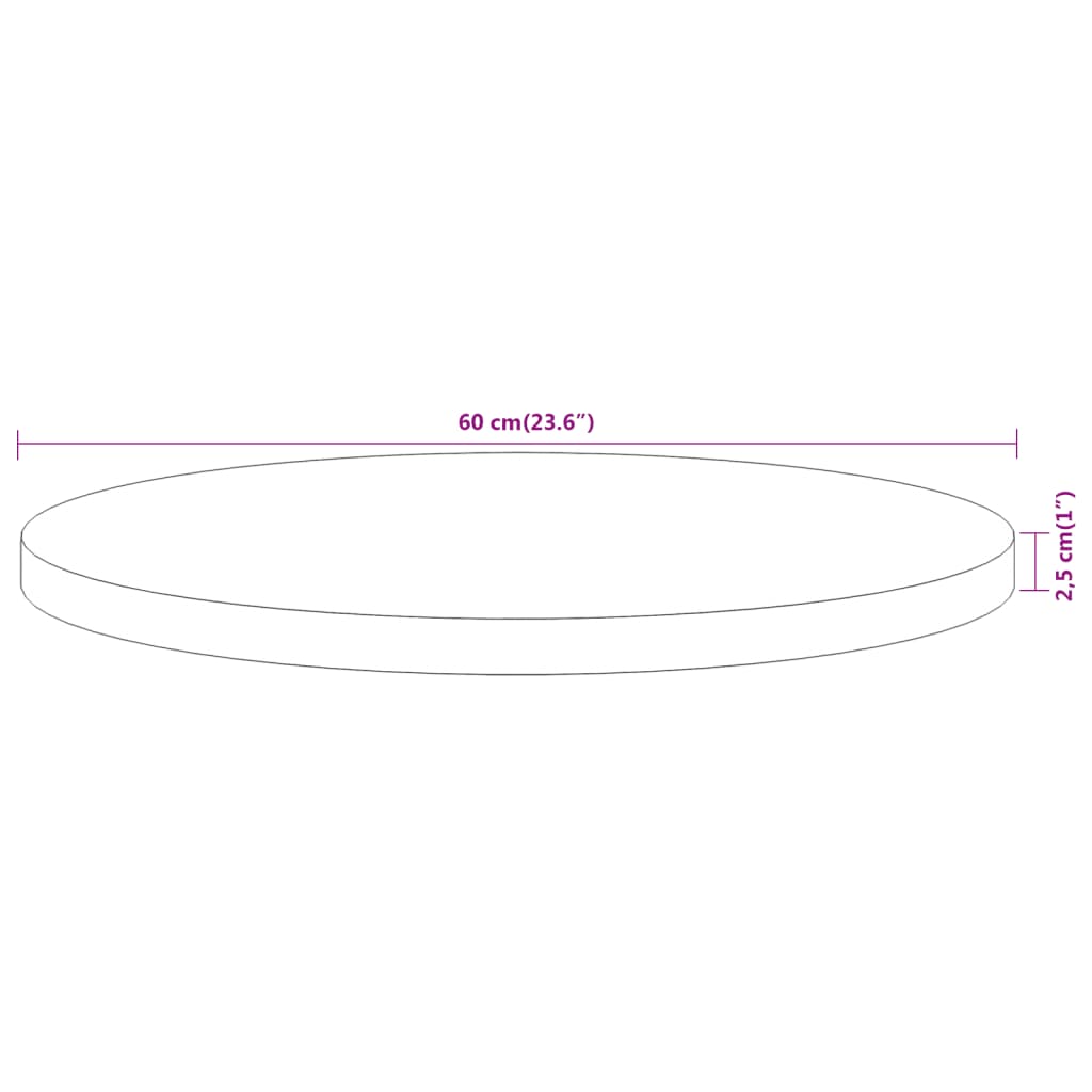 Tafelblad Rond Ø 60X2,5 Cm Naturel 60 x 2.5 cm