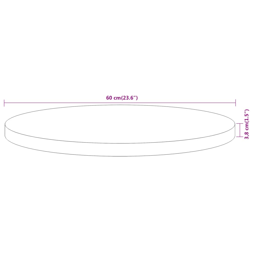 Tafelblad Rond Ø 60X3,8 Cm Naturel 60 x 3.8 cm