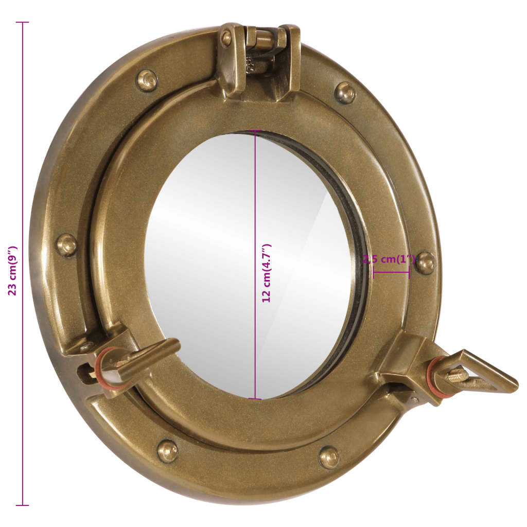 Wandspiegel Patrijspoort Ø23 Cm Aluminium En Glas