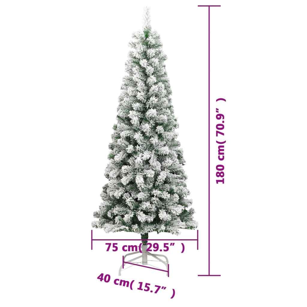 Kunstkerstboom Met Scharnieren En Sneeuw 180 cm Basis