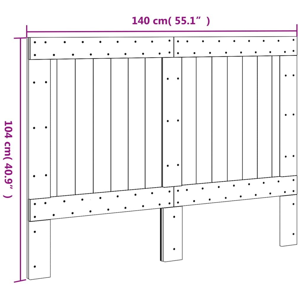 Hoofdbord 140X104 Cm Massief Grenenhout