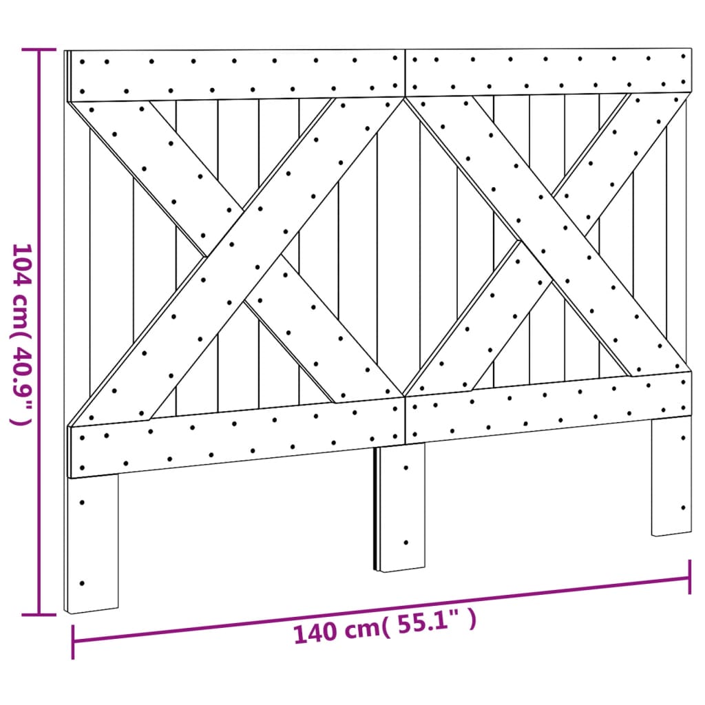 Hoofdbord 140X104 Cm Massief Grenenhout